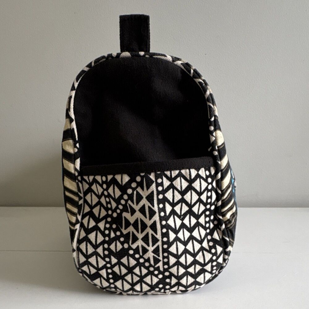 Laurel Burch Cat Tote Bag Black Blue Geometric Zip Top Shoulder Bag - Picture 4 of 8